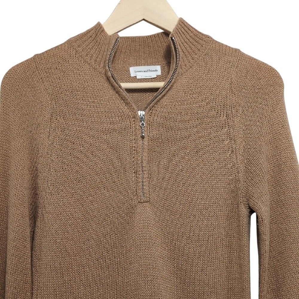 Lovers and Friends Anthea Sweater Dress Camel Medium‎ Cozy Warm Fall Cabincore - Picture 6 of 16